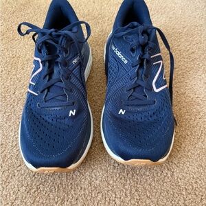 New Balance Dark Blue and Light Pink Running Shoes